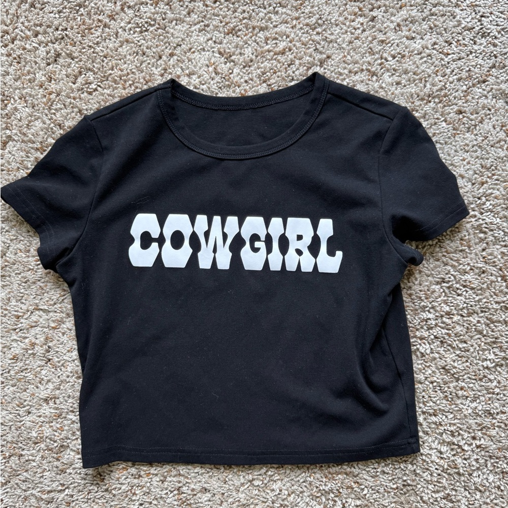 Black Cowgirl Graphic Tee size - medium